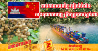 កម្ពុជារំពឹងថា នឹងអាចនាំចេញផ្លែមៀនប៉ៃលិនទៅកាន់ទីផ្សារប្រទេសចិននាពេលឆាប់ៗខាងមុខនេះ ខណៈអគ្គរដ្ឋបាលគយចិនសន្និដ្ឋានថា មៀនប៉ៃលិនកម្ពុជាមានគុណភាពល្អ