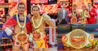 ស្ដេចត្រាញ់ខ្សែក្រវាត់អំបោះឆៅគុនខ្មែរប៊ូសស្រ្តង បានលើ ធឿន ធារ៉ា និងមឿន មេឃា